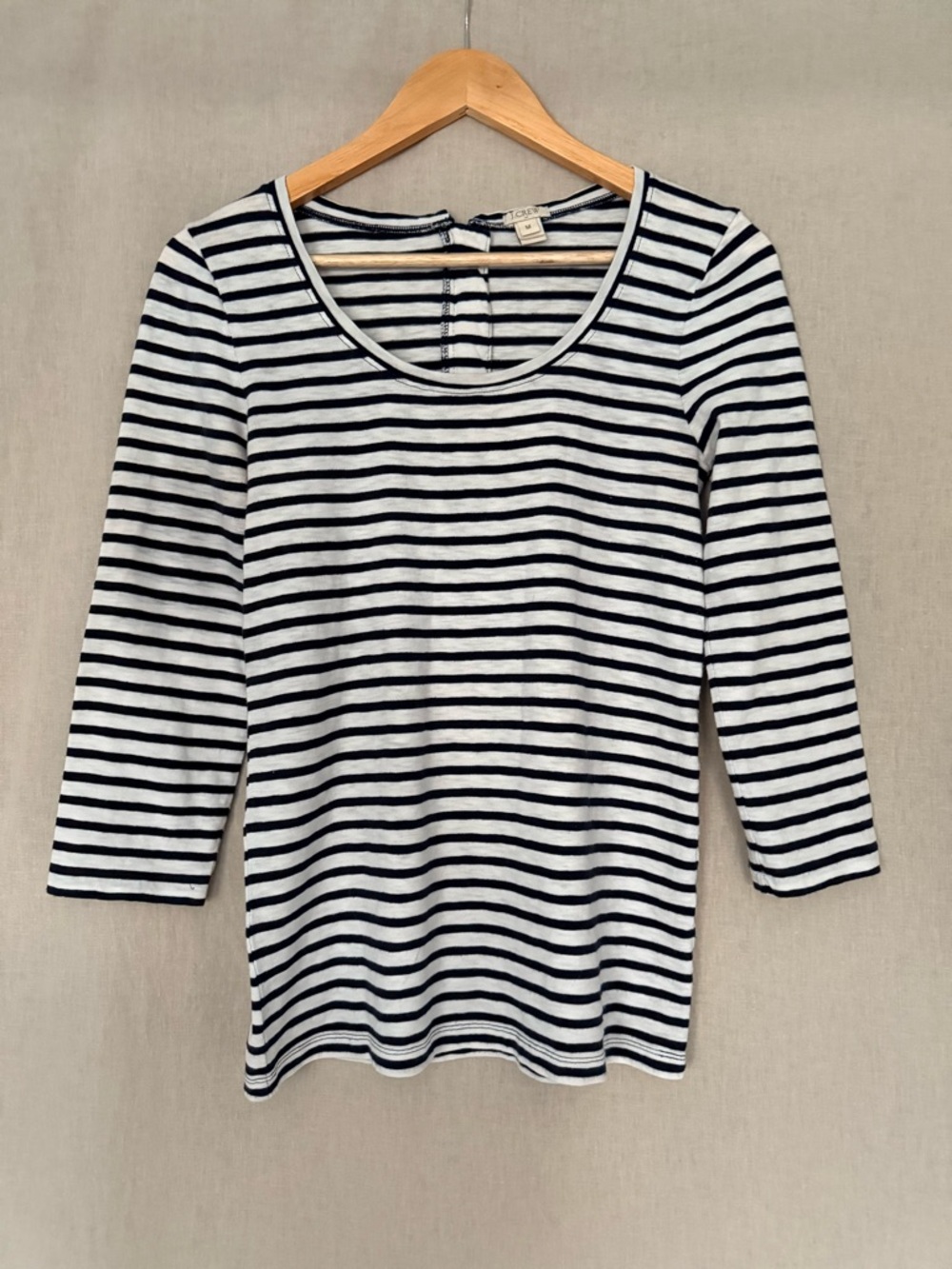 J.Crew Navy & White Breton Stripe Scoop Neck Top | Cotton | Nautical Classic - Picture 2 of 9